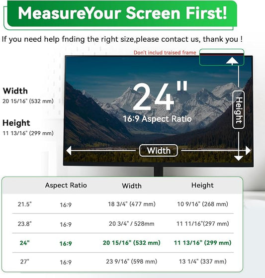 Magnetic 24 Inch Computer Anti Blue Light Screen Protector - Image 2