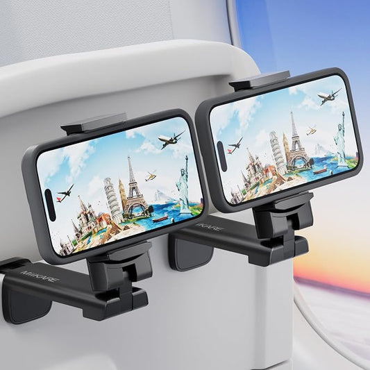MiiKARE Travel Essentials Airplane Phone Holder, Universal Handsfree Phone Mount by MiiKARE