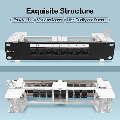 8 Port Patch Panel Cat6 Keystone Coupler Unshielded Wall Mount 10inch - Image 7