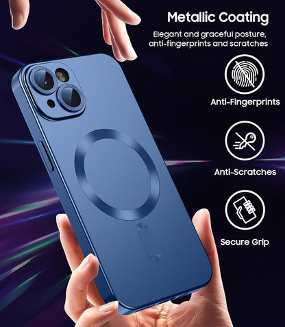 Magnetic for iPhone 14 Plus Case Slim Soft Silicone Bumper Shockproof Metallic - Image 5