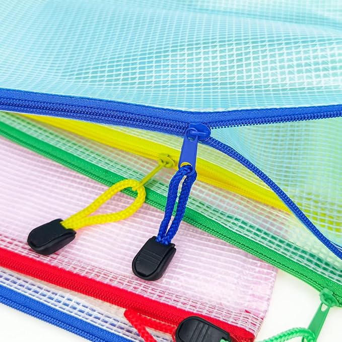 AUSTARK 20 Pcs Zipper File Bags, Plastic Mesh Pouch, Board Game Storage Bag - Image 6