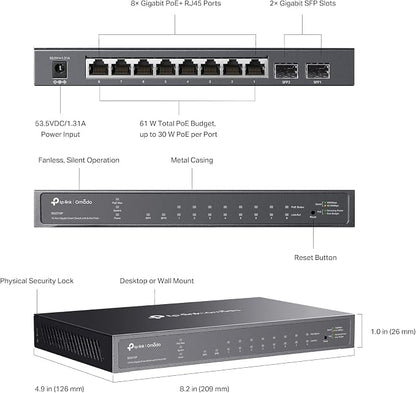 TP-Link TL-SG2210P V3 | Jetstream 8 Port Gigabit Smart Managed PoE Switch | 8 - Image 8