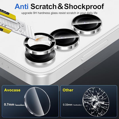 for Samsung Galaxy S25 Camera Lens Protector, Individual Metal Ring Tempered - Image 3