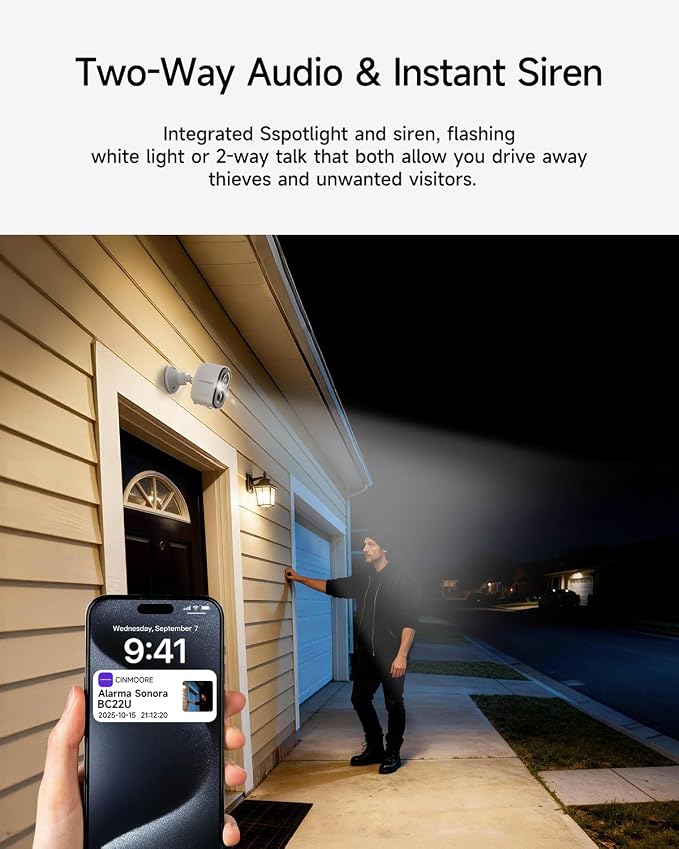 2.5K Security Camera Wireless Outdoor, 2.4G WiFi Battery Powered Indoor Camera - Image 8