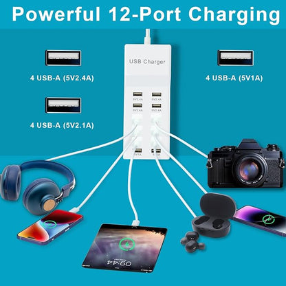 Multiple USB Charger Station 12 multiport Charger Station Hub - Image 4