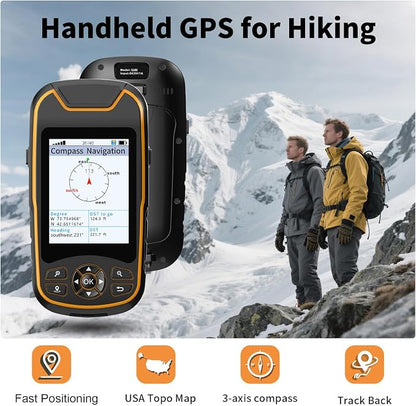Handheld GPS for Hiking, Rugged and Waterproof Handheld GPS Navigator, 3.2" - Image 2