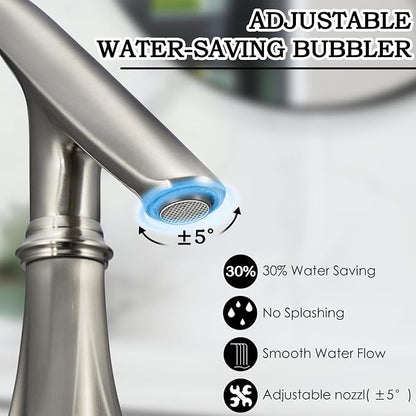 Touchless Bathroom Sink Faucets, Brushed Nickel Bathroom Faucet Single Hole - Image 6