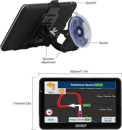 GPS Navigator for Car Truck RV，7 inch Touch Screen Latest 2026 Map, Support - Image 3