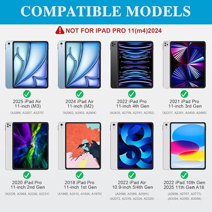 Keyboard Case for iPad Air 11 inch M3 M2&Pro 11, Magnetic Detachable iPad A16 - Image 2