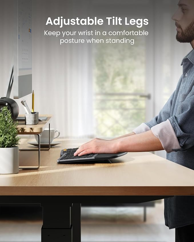 ProtoArc Ergonomic Keyboard Mouse, EKM01 Plus Full Size Wireless Bluetooth Ergo - Image 4