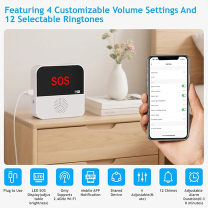 SanJie Wi-Fi Wireless Caregiver Pager Call Button - Image 8
