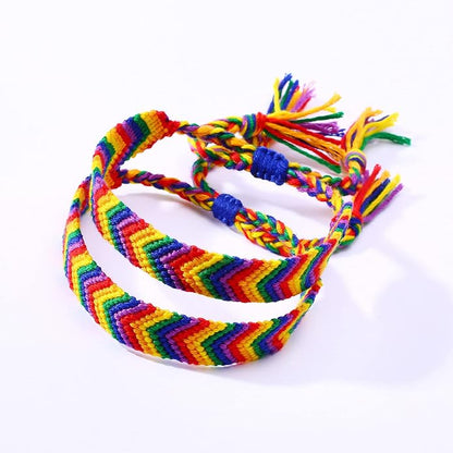 Nanafast Titanium Stainless Steel Rainbow LGBT Pride Bracelet Handmade Braided - Image 3
