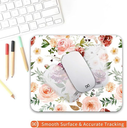 Square Mouse Pad Pretty Floral, Personalized Premium-Textured Custom Mouse Mat - Image 4