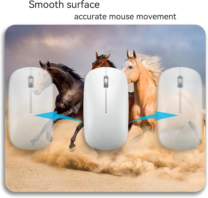 Running Horse in Sand Rectangle Mouse Pad Mat Non-Slip Rubber Base Mousepad - Image 6