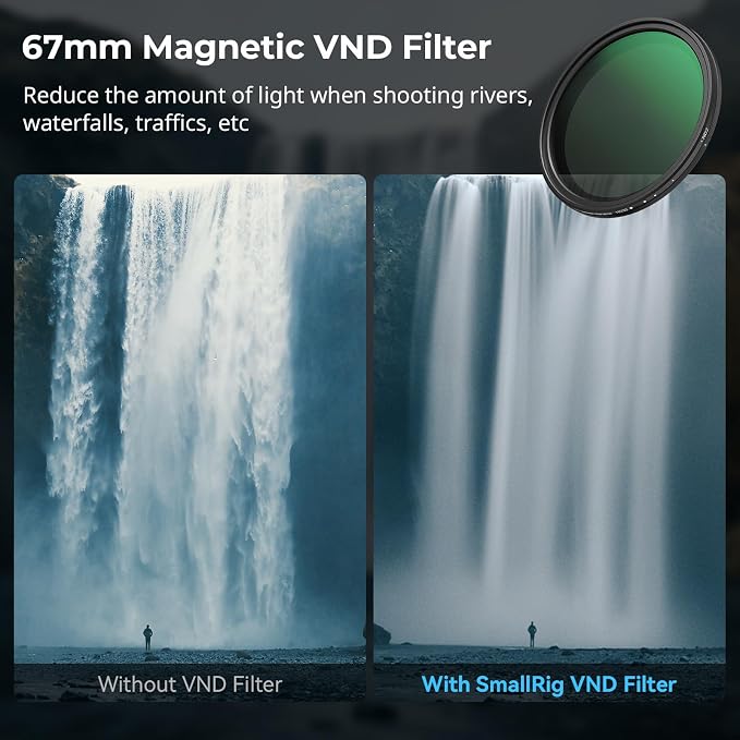 SmallRig 5-in-1 Magnetic 67mm Lens Filter Kit: VND + CPL + Black Mist 1/4 + - Image 3