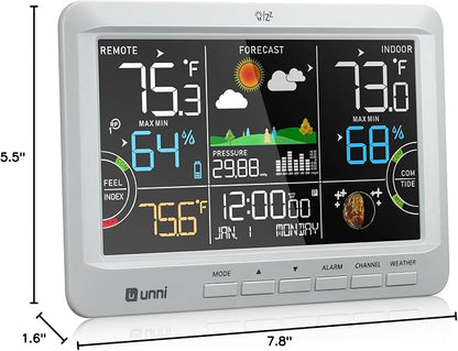 Weather Station Indoor Outdoor Thermometer Wireless, Home Atomic Clock - Image 8