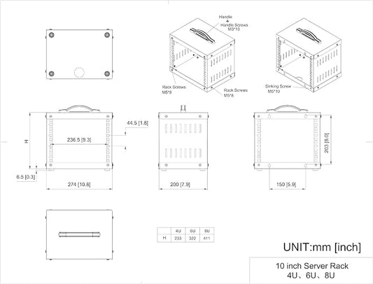4U Small Network Cabinet-10 inch Server Rack - Image 2