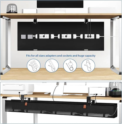 Zilink No Dril Under Desk Cable Management Tray 40" Cord Organizer - Image 2