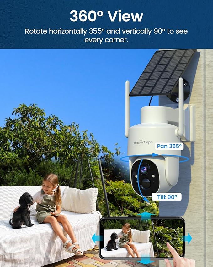 Armorcope Solar Security Cameras Wireless Outdoor, 360° View Battery Powered - Image 7