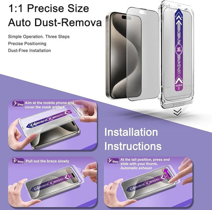 Matte Screen Protector for iPhone 17, iPhone 16 Pro 6.3-Inch, Auto Dust Removal - Image 3