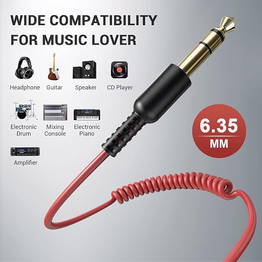 OneOdio 6.35mm to 3.5mm 6.6-9.8FT Stereo Adapter Cable Compatible - Image 2
