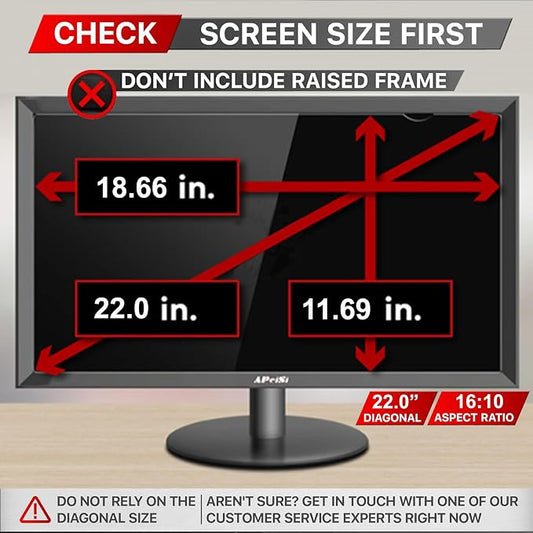 22 Inch Privacy Screen Filter for Widescreen 16:10 Monitor | Privacy Shield | - Image 2