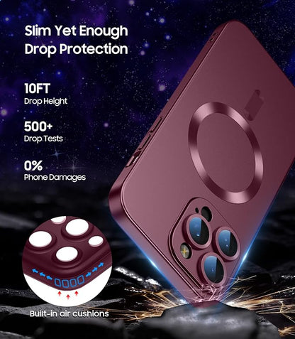 Magnetic for iPhone 16 Pro Case Slim Soft Silicone Bumper Shockproof Metallic - Image 5