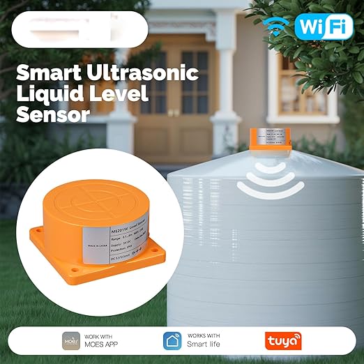 Smart WiFi Water Level Sensor, Precision Ultrasonic Liquid Tank Monitor - Image 2