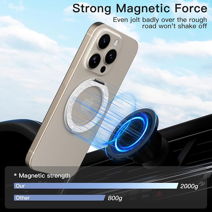COOLQO 1Pc 360 Spin Cell Grip Ring Phone Stand Magnetic Holders - Image 5