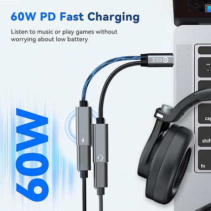 2PCS USB C Headphone Splitter, CCZ CA01 USB C to Type C Headphone Jack and - Image 4
