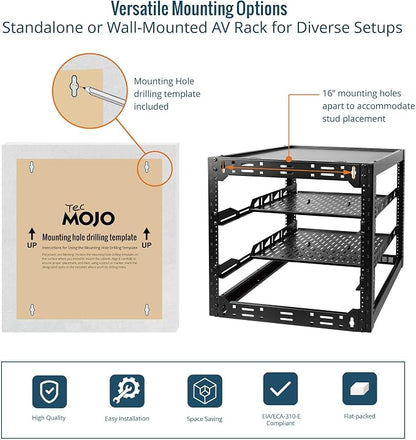 Tecmojo 12U Open Frame Network Rack - Image 5