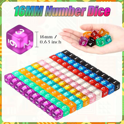 Poen 100 Pcs 16mm Dice Set Bulk, 6 Sided Standard Colored Dices - Image 4