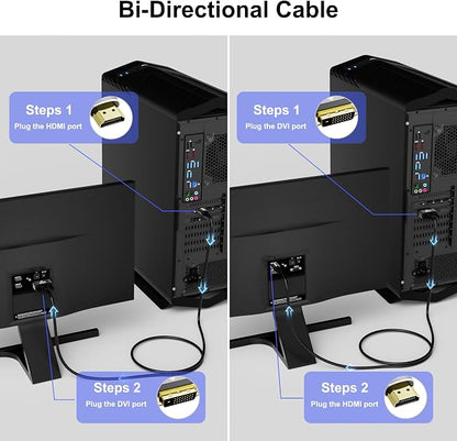HDMI to DVI Cable 15FT, Bi-Directional DVI to HDMI Male to Male Cord, HDMI A to - Image 3