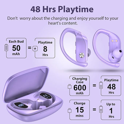 bmanl Wireless Earbuds Bluetooth Headphones 48hrs Play Back Sport Earphones - Image 3