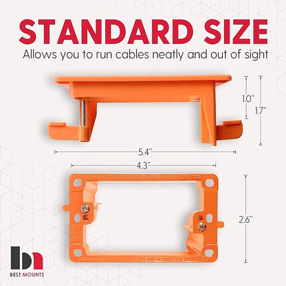 BestMounts - 1 Pack In Wall Cable Management Kit - Recessed Wall Plate Cable - Image 2