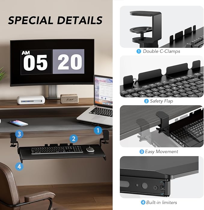 AX WABER Keyboard Tray Under Desk Pull Out - Image 8
