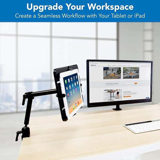 Mount-It! Tablet Pole Mount | Universal Full Motion Holder - Image 3