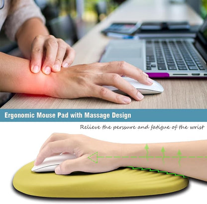 Ergonomic Mouse Pad Wrist Support, Foam Massage Design & Non-Slip PU Base - Image 3