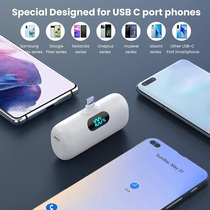 Samll Portable Charger for iPhone 16/15 Series, 5000mAh 3A PD USB C Power Bank - Image 3
