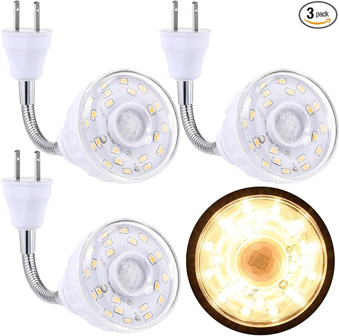 Yahenda 3 Pack Motion Activated LED Night Light Plug in Smart Dusk Dawn Sensor by Yahenda