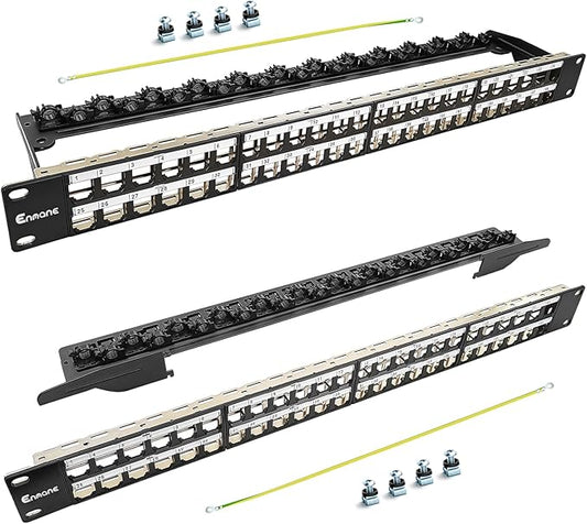 48Port Blank Keystone Patch Panel Rackmount&Wall Mount 1U 19-inch Network by Enmane