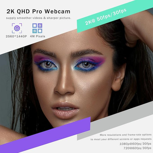2K Webcam for PC, Plug and Play USB C Webcam - Image 2