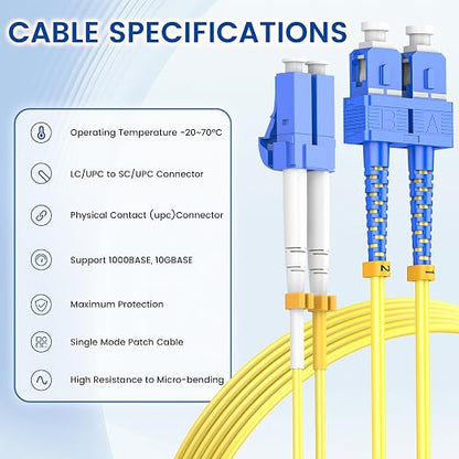 SpeedyCables- OS2 LC to SC Fiber Patch Cable 5M/16ft, 1G/10G 9/125um Single - Image 5
