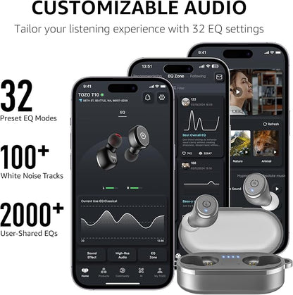 TOZO T10 Wireless Earbuds Bluetooth 5.3 Headphones, App Customize EQ, Ergonomic - Image 6