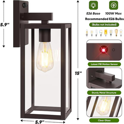 BesLowe Upgraded Motion Sensor Outdoor Wall Lights, 15” Dusk to Dawn Porch - Image 5