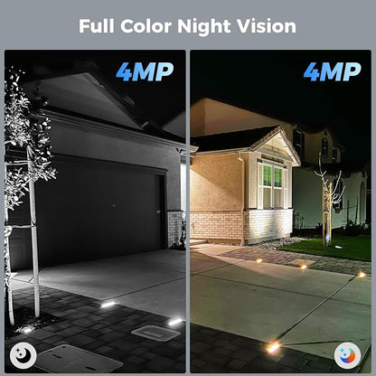 Hiseeu Solar Camera Security Outdoor, 4 Pack 100% Wireless 3K 4MP Surveillance - Image 4