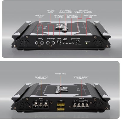 Pyle 2 Channel Car Stereo Amplifier- 1400W Dual Channel Bridgeable High Power - Image 4