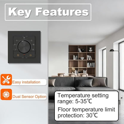 HEATIT Thermostat for Floor Heating, Manual Non-Programmable Electric Floor - Image 4