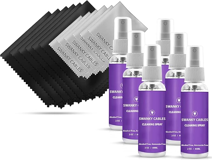 Swanky Computer Screen Cleaner Kit: Set of Electronic Cleaner Spray Microfiber by SWANKYCABLES
