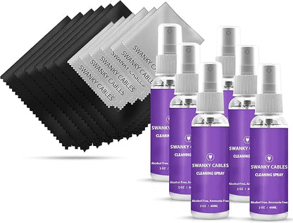 Swanky Computer Screen Cleaner Kit: Set of Electronic Cleaner Spray Microfiber by SWANKYCABLES